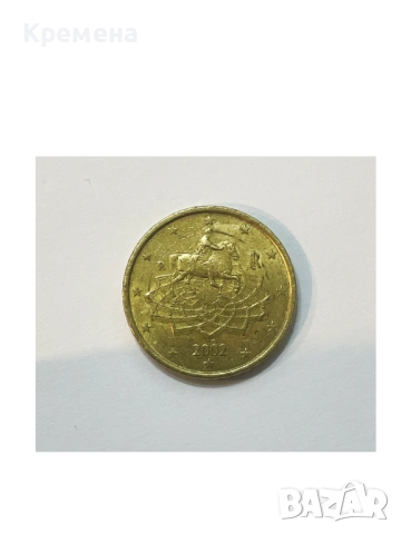 50 Euro Cent Coin 2002 Italy Rare Coin Error, снимка 3 - Нумизматика и бонистика - 53279820