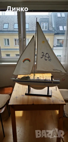 Модел на яхта, кораб 80см.-110см., снимка 4 - Антикварни и старинни предмети - 50610568