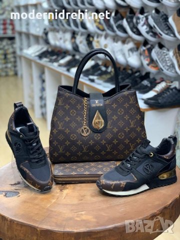 Дамски комплект спортни обувки портфейл и чанта Louis Vuitton код 25
