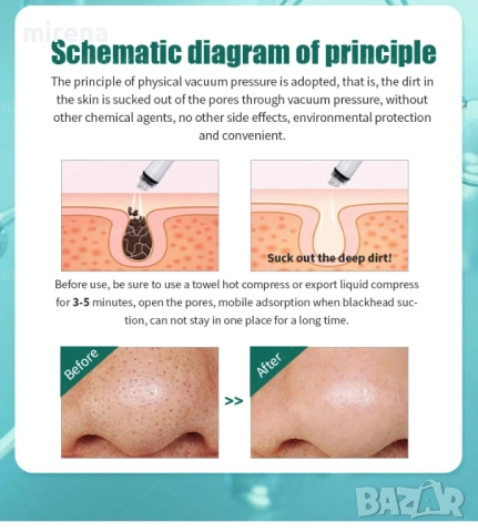 7 в 1 машина за микродермабразио за лице с водородна хидратация , снимка 8 - Козметични уреди - 51527783