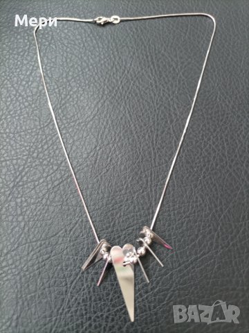 Интересно сребърно колие 40 см., снимка 2 - Колиета, медальони, синджири - 37122176