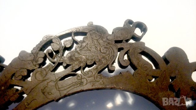  Стар бронзов медальон-рамка със сатанински елементи, снимка 10 - Други ценни предмети - 43698454