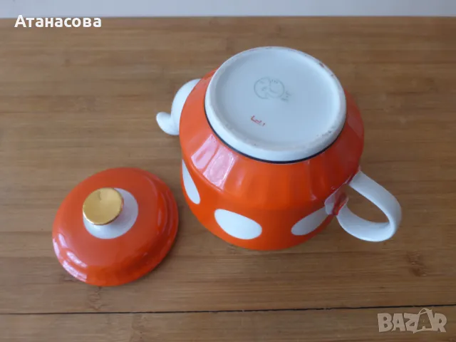 Украински порцеланов чайник 1975 г, снимка 7 - Аксесоари за кухня - 47471097