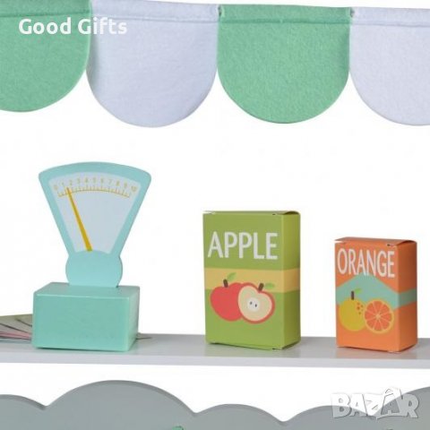 ДЕТСКИ ДЪРВЕН СУПЕРМАРКЕТ С КОМПЛЕКТ ПРОДУКТИ, снимка 4 - Образователни игри - 38535859