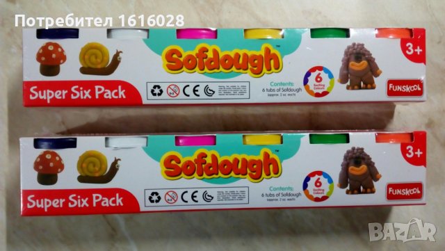 Нови комплекта Sofdough пластелин с 6 цвята.