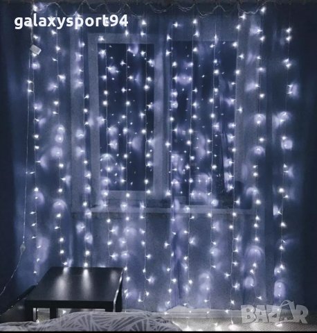   ЛЕД Завеса Водопад За външна и вътрешна украса Бял цвят