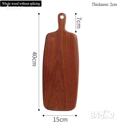 HomeDo Абаносова дървена кухненска дъска за рязане и сервиране, 40x15 см, снимка 2 - Други - 43299712