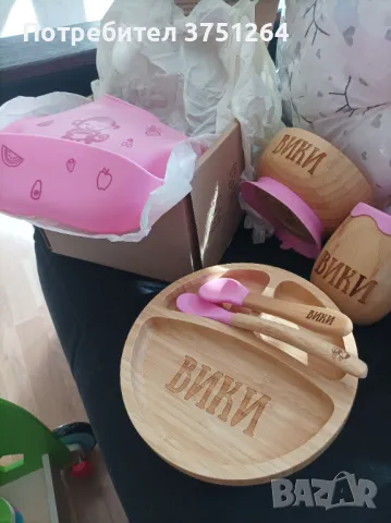 Бамбуков комплект прибори за дете НОВИ, снимка 1