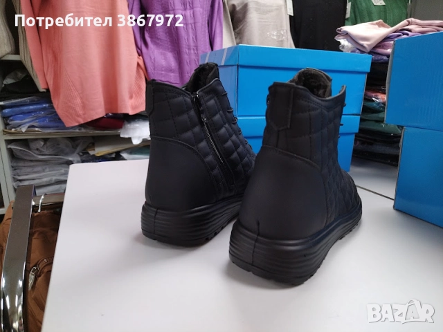 Дамски боти с цип и ластични връзки, снимка 6 - Дамски боти - 52003146