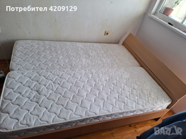 Продавам легло 150/200 с 2 матрака, снимка 3 - Спални и легла - 52978625