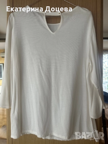  Бяла блуза Масимо Дути, снимка 3 - Блузи с дълъг ръкав и пуловери - 52438416