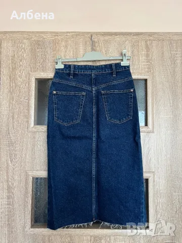 Дънкова Midi пола Zara, снимка 2 - Поли - 49667547