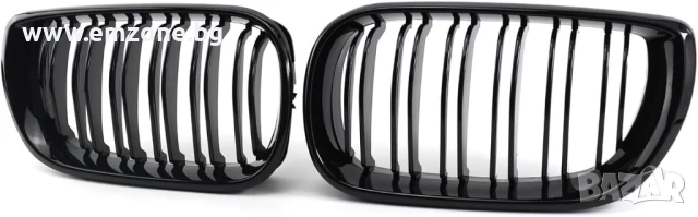 Решетки Бъбреци за БМВ BMW 3 серия E46 2001-2006 Черен Гланц Двойни, снимка 2 - Аксесоари и консумативи - 50559307