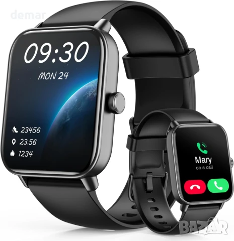 Смарт часовник за мъже с вградена Alexa, 1.8", над 100 спортни режима, IP68, за iOS и Android