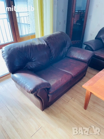 Дивани кожени, снимка 2 - Дивани и мека мебел - 53101680