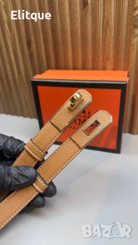Кожен колан Hermes Kelly от естествена кожа в кутия , снимка 10 - Колани - 53560114