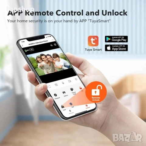 НОВА, ТЕСТВАНА Безжична WiFi видеодомофонна система с видео звънец, 1080P,  7-инчов сензорен екран.., снимка 10 - Аналогови камери - 51589030