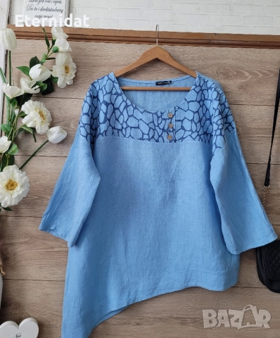 Асиметрична блуза лен 