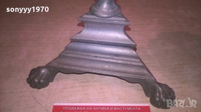 красив и стилен сив свещник-внос холандия-32х15см, снимка 13 - Колекции - 27902670