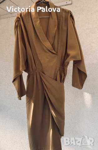 Бутикова рокля цвят горчица, снимка 6 - Рокли - 43636343