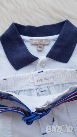 Тениска с якичка и къси панталонки 3-6 месеца, снимка 5 - Комплекти за бебе - 32649433
