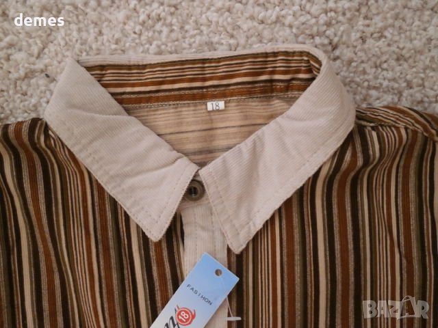 Детска риза с дълъг ръкав за 6-7 годишно дете, кадифе, нова, снимка 4 - Детски ризи - 39726126