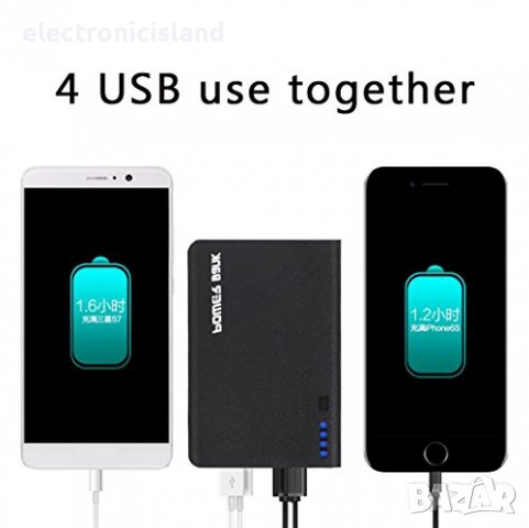2.1A 4х USB Power Bank 4x 18650 Зарядно за батерия Направи си сам Кутия Калъф Комплект за телефон, снимка 2 - Външни батерии - 37528538