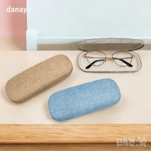 5601 Твърд калъф за очила дънково покритие, снимка 2 - Портфейли, портмонета - 48644286