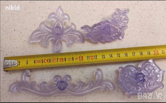 4 бр пластмасови печата печати орнаменти мотиви цветя с релеф украса декор за сладки фондан печат 