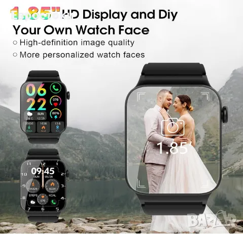 Мъжки смарт часовник VKROBAG, отговаряне/осъществяване на повикване, снимка 7 - Смарт гривни - 49455826