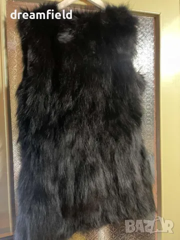 Елек естествен косъм- S- черна лисица, снимка 2 - Елеци - 47409562