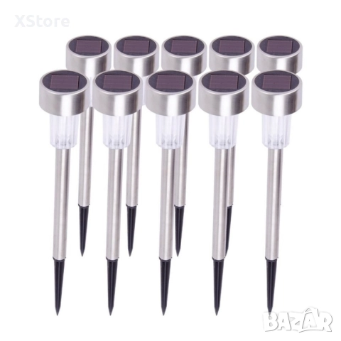 Комплект от 6 броя соларни градински LED лампи за оформяне на алеи и зони, снимка 9 - Външни лампи - 51957066