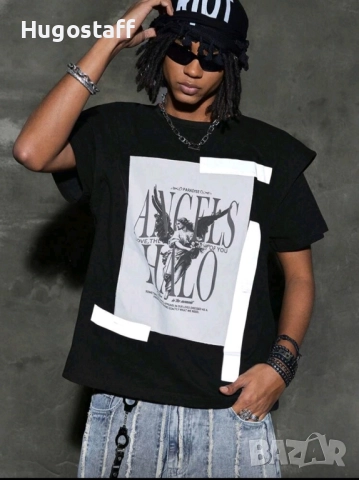 Нова двоен ръкав лепенки тениска блуза фланелка т шърт ангел Хл , снимка 9 - Тениски - 51767050