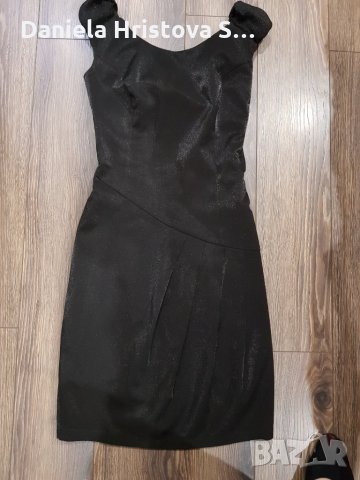 Официална черна рокля с изрязан гръб С размер