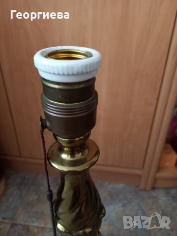 Красива месингова лампа, снимка 3 - Настолни лампи - 43697584
