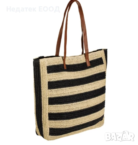 Плажна чанта, Черен, 54x14x42см., снимка 2 - Чанти - 50696014