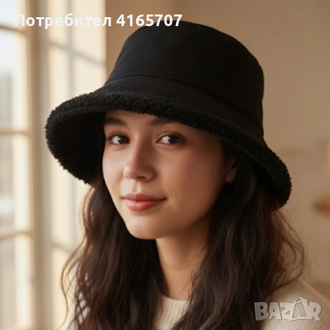 Зимна модна bucket шапка - Топлина, стил и комфорт всеки ден, снимка 4 - Шапки - 52753341