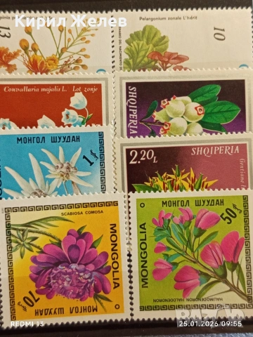 Стари пощенски марки от цял свят без печат ЦВЕТЯ за КОЛЕКЦИЯ 51988, снимка 3 - Филателия - 53217865