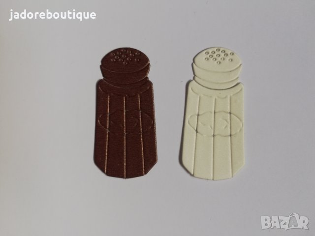 Елемент от хартия солница 2 бр скрапбук рецептурник декорация 4 части , снимка 1