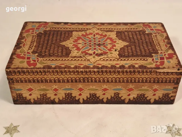 Стара дървена кутия за бижута от соца 21/6