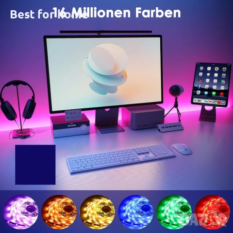 HOVVIDA LED лента 5 м, 30 светодиода/метър, 1 x 5 м, 150 светодиода, RGB LED лента , снимка 6 - Лед осветление - 53475928