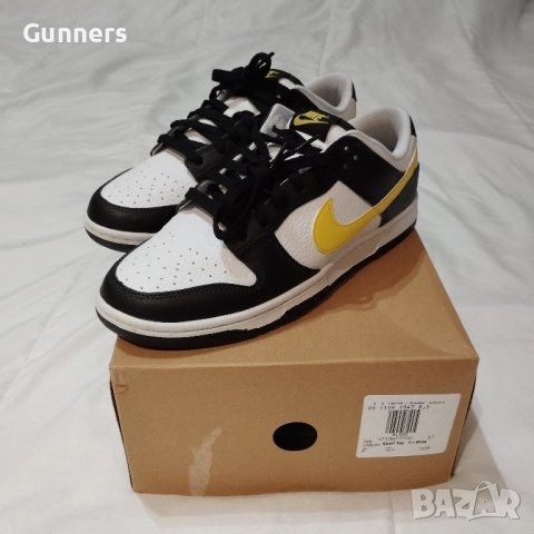 Nike Dunk Low Black/White/Opti Yellow, 42, снимка 2 - Спортни обувки - 43717088