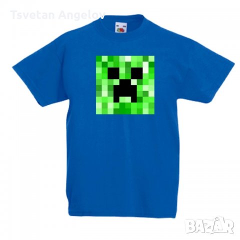 Детска тениска майнкрафт Minecraft Creeper Face 02, снимка 3 - Детски тениски и потници - 32696473