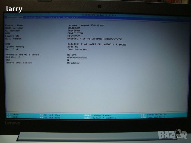 Lenovo IdeaPad 320-15IAP лаптоп на части, снимка 5 - Части за лаптопи - 40081394