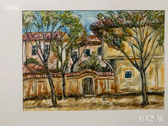 КРЪСТЬО НЕКЕЗОВ туш/акварел, снимка 4 - Картини - 52804383