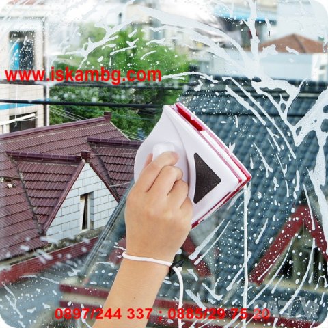 Уред за двустранно почистване на прозорци - код 2636, снимка 1 - Други стоки за дома - 28467231