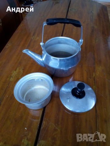 Стар алуминиев чайник за запарка, снимка 3 - Други ценни предмети - 28265200