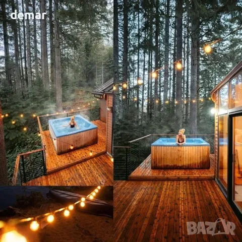 6 м Външни G40 LED глобусни светлини 4 режима Димируеми, водоустойчиви крушки 7+1, снимка 6 - Лед осветление - 48896907