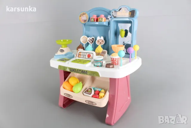 Супермаркет с количка за пазаруване, снимка 2 - Играчки за стая - 48039189