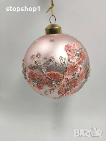 Ръчно изработена стъклена коледна топка Christmas 